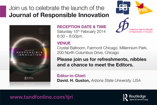Invitation for the launch party of the new Journal of Responsible Innovation
